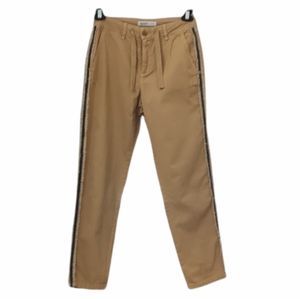 Zara Beige Denim Trousers Side Trim. Size 2